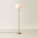 image 4 of ValueLights Memphis Twist Silver Floor Lamp White Taper Shade