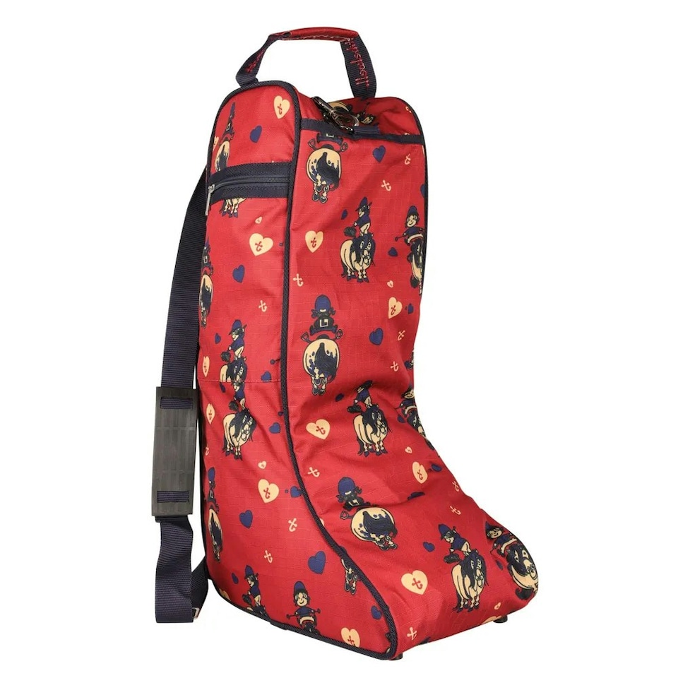 image 1 of Hy Thelwell Collection Balancing Act Boot Bag - Red/Navy - One Size