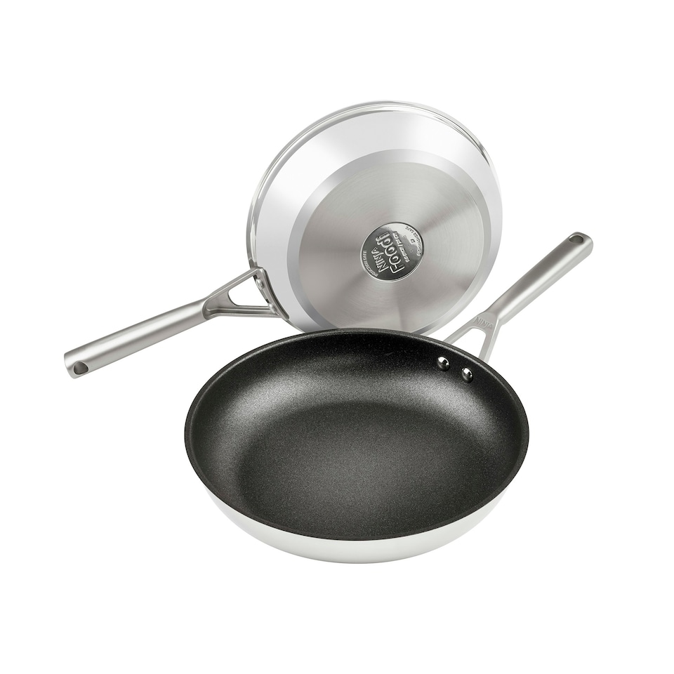 image 1 of Ninja Foodi ZEROSTICK Stainless Steel 2 Piece Frying Pan Set C62200UK