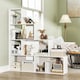 image 7 of COSTWAY 4 Tier Stepped Bookshelf Modern Ladder Bookcase 6 Storage Cubes White