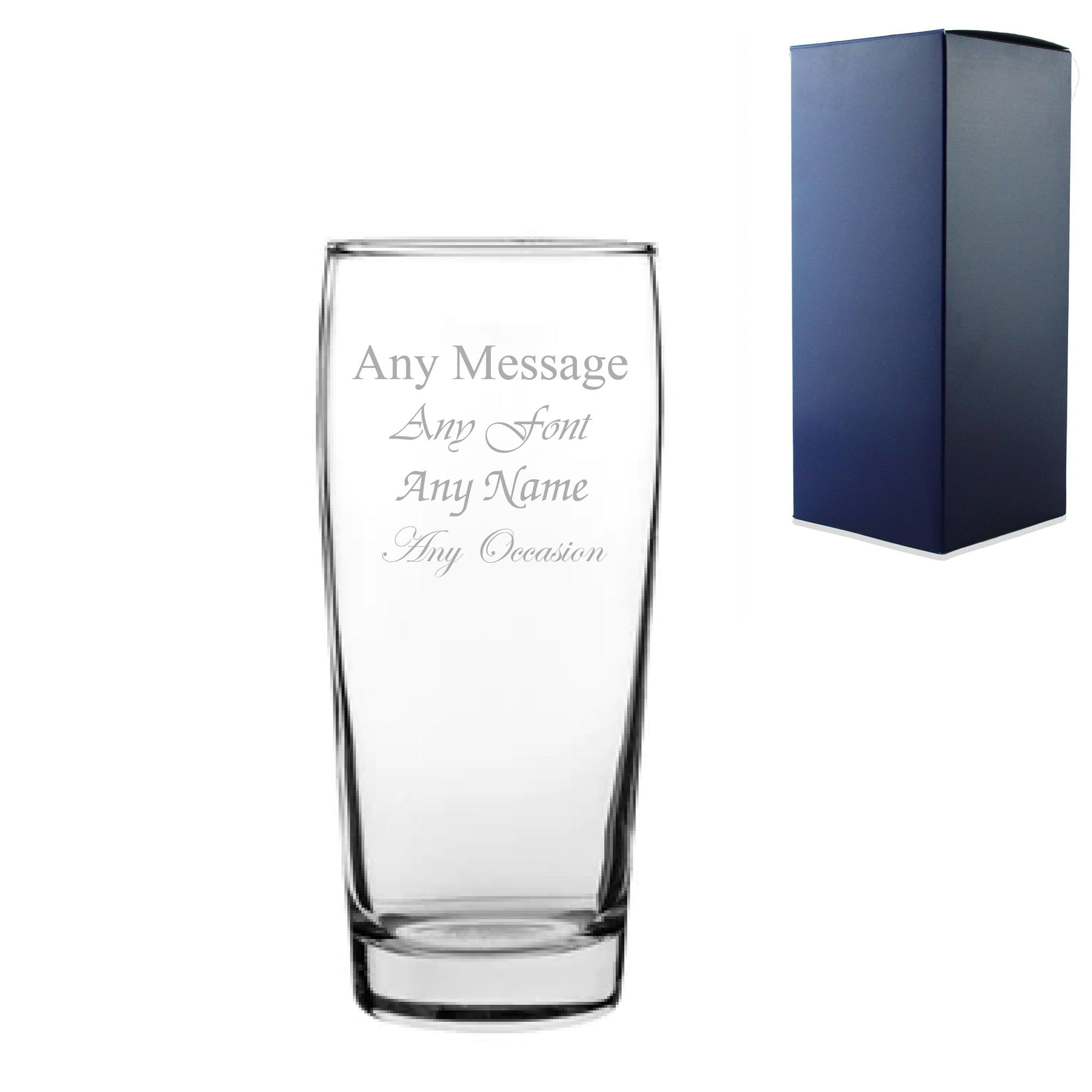 Uniqueful Personalised 370ml Classic Willi Becher Beer Glass Birthday in Clear