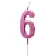 image 1 of Number Candle Pink 6 Candle Birthday Anniversary Party Cake Decorations Topper | Pink