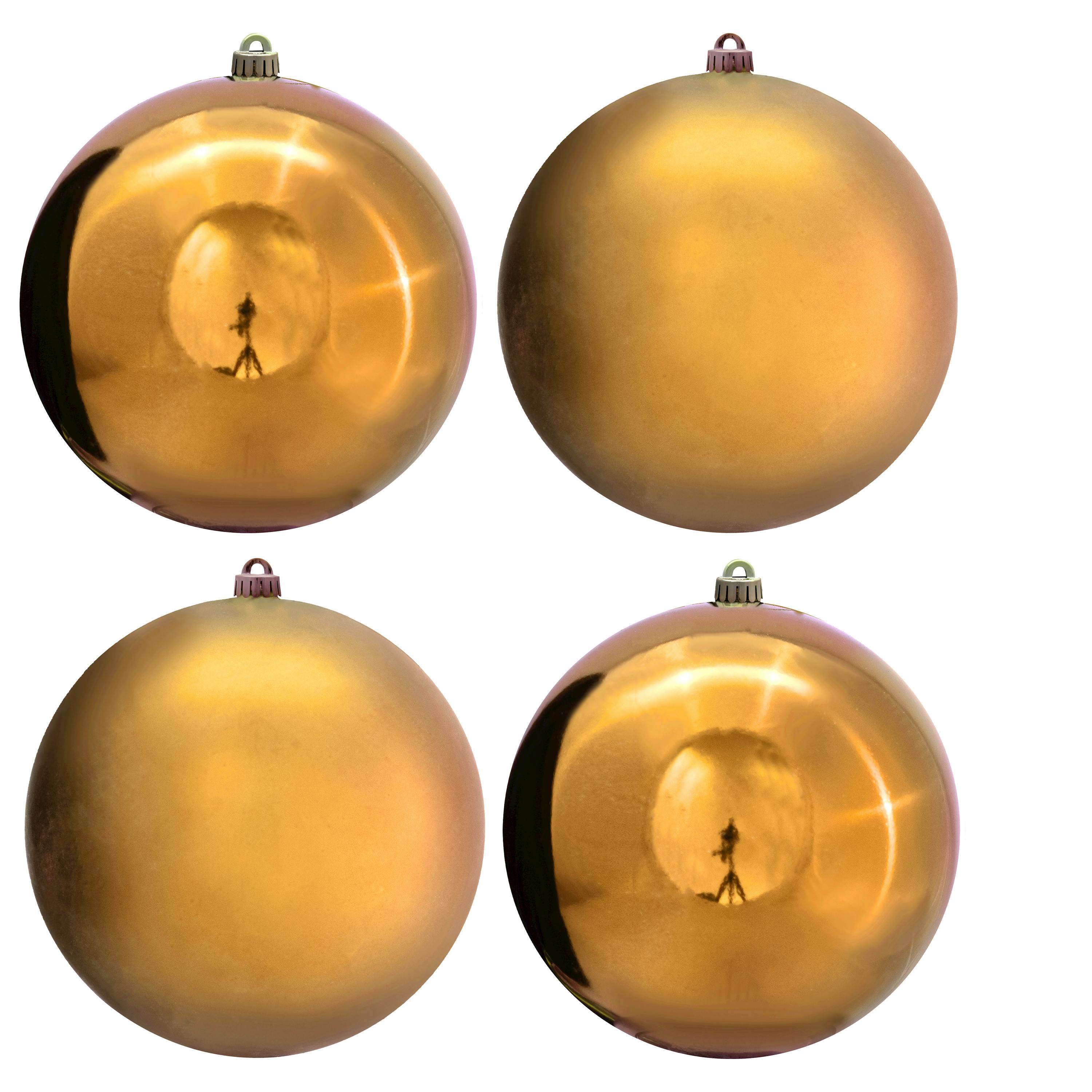Christmas Tree World 25cm Bauble Set Shiny/Matte (4 pc) - Gold
