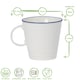 image 3 of Nicola Spring 380ml Farmhouse Mugs - Set of 6 Porcelain Tea & Coffee Cup Rustic Cottage Drinkware with Rolled Rim & Comfort Handle | White | White/Blue Rim | 12.5 x 10 x 9.5 CM | 6