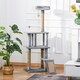 image 9 of PawHut Cat Tree 142cm Activity Center with Jute Scratching Post Condo, Grey