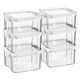 image 1 of Argon Tableware Food Storage Containers - 460ml - White - Pack of 6 - Resuable Container Meal Prep Container Tub Tupperware Airtight Lid