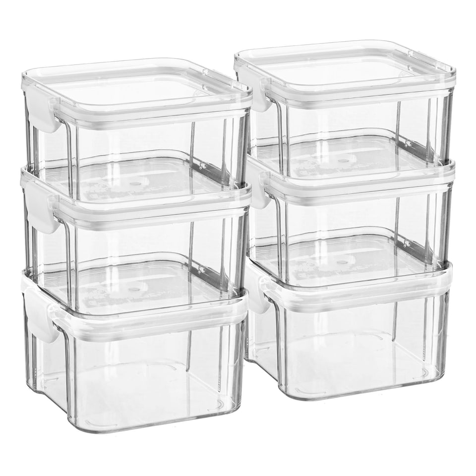image 1 of Argon Tableware Food Storage Containers - 460ml - White - Pack of 6 - Resuable Container Meal Prep Container Tub Tupperware Airtight Lid