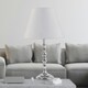 image 3 of Set of 2 Chrome Table Lamps with Decorative Stem and Ivory Shades Chrome | White