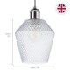 image 7 of Modern and Compact Diamond Design Clear Glass Pendant Lamp Shade - 17cm x 17cm | Clear