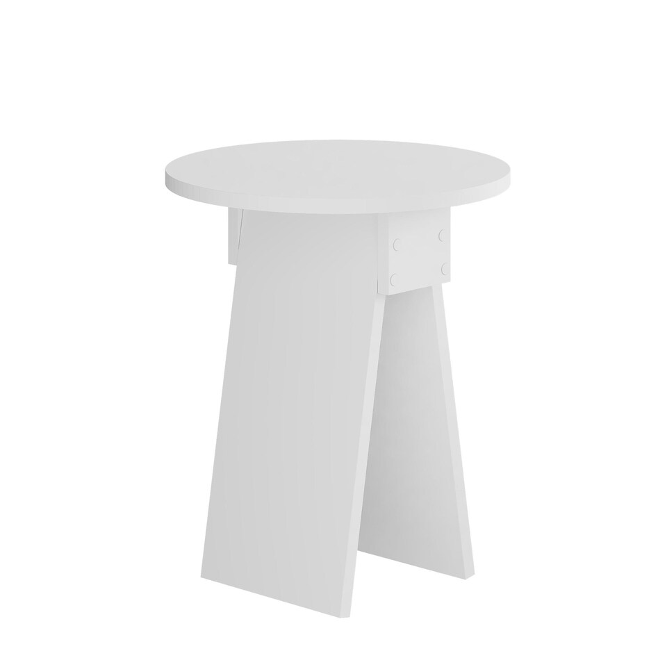 image 1 of Decortie Chen Round Side Table 42x50cm White