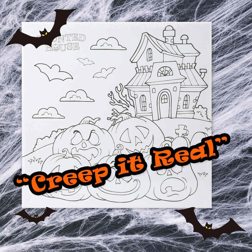 image 1 of vfm-estore Halloween Canvas Craft Accessory - 25cm Trick or Treat House