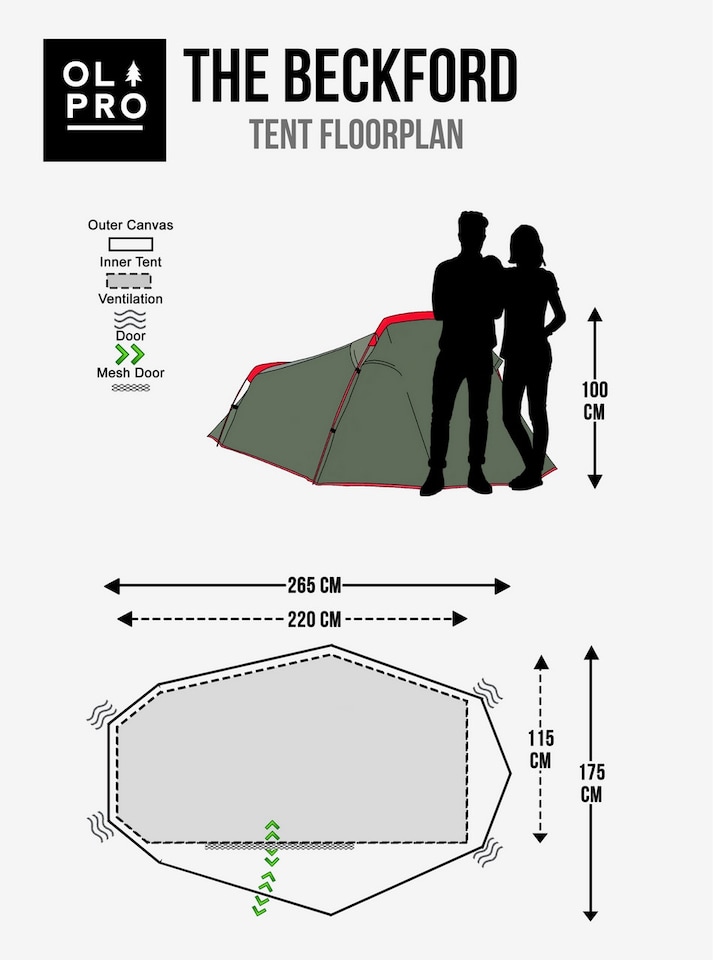 image 1 of Beckford Lightweight 2 Person Tent (Ripstop)