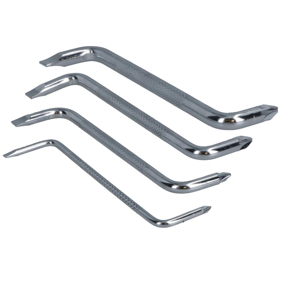 image 1 of 4pc Offset Angle Screwdriver Set Cranked Bent Handle TE266