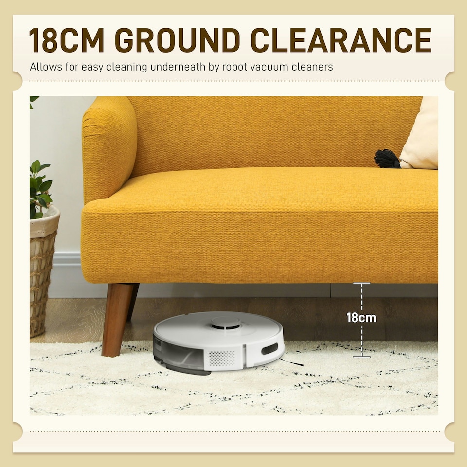 image 1 of HOMCOM 2 Seater Sofa with 21cm Thick Padding and Wood Legs, Yellow