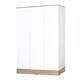 image 5 of Adore Teen White & Oak 3 Door Wardrobe with Shelves White