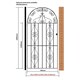 image 2 of Stirling Scroll Tall Bow Top Single Gate - Solid Steel - Fits Gap of 1067 mm x 1905 mm High - Electro Galv./Black Powder Coated | Black | 1