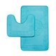 image 1 of VELVETIO Bath Mat Set Greek Pattern Anti Slip Memory Foam Toilet Rug Blue | Aqua