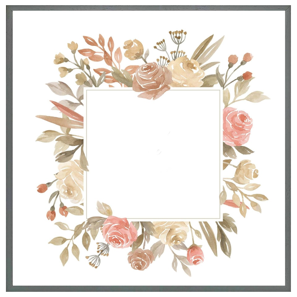 image 1 of Flower border (Picture Frame) White | S