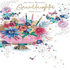 Words 'n' Wishes Traditional Granddaughter Birthday Card, Birthday Card Granddaughter, Multi-Coloured 25.8 x 16.9 cms