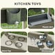 image 4 of Outsunny Kids Wooden Sandbox w/ Canopy, Kitchen Toys, Seat, Storage, for Outdoor