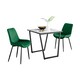 image 1 of Furniturebox Carson White Marble Effect Square Dining Table & 2 Green Pesaro Black Leg Chairs