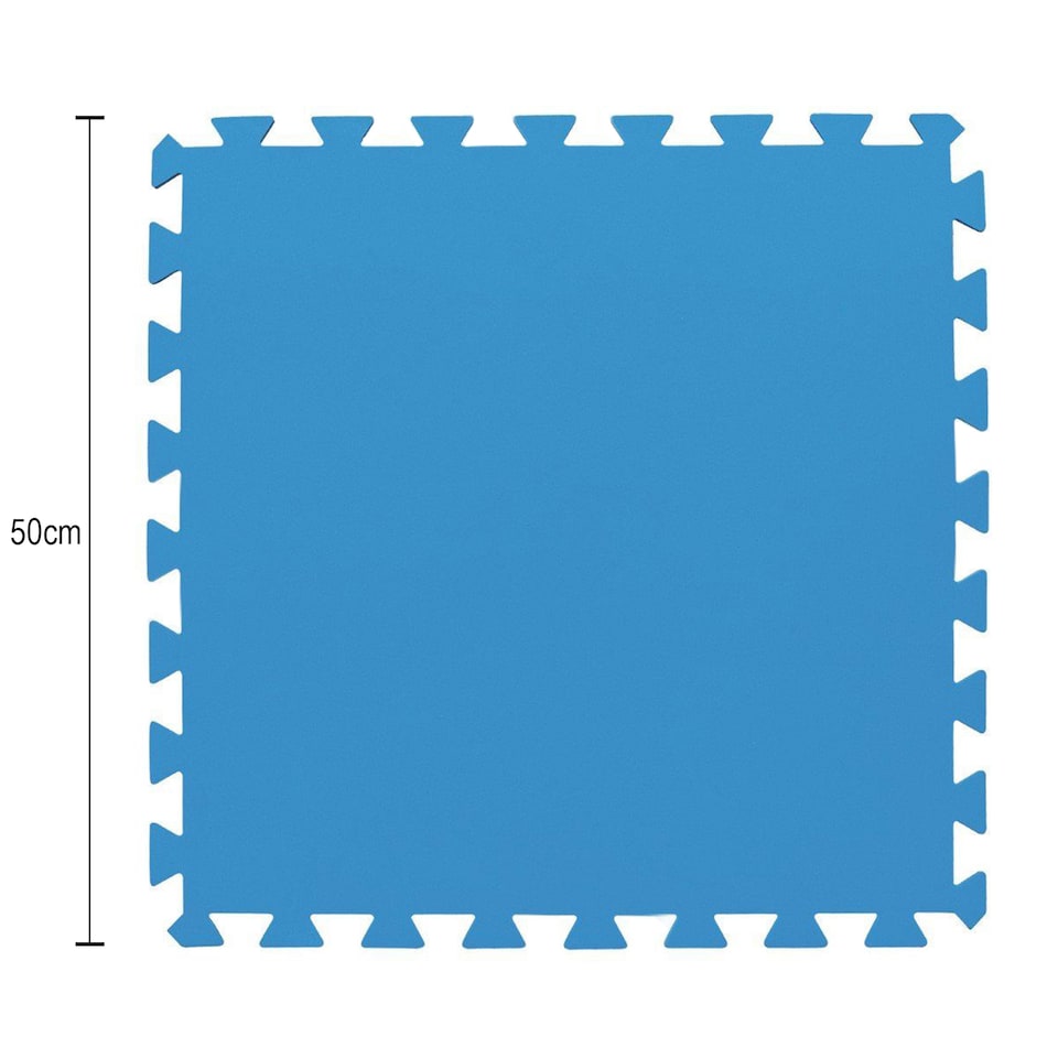 image 1 of 9PCS Swimming Pool Floor Protector Slip Resistant Ground Mat Base 50cmx50cm | Blue | 1 Set | 9