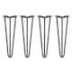 image 1 of 4 x 16" Hairpin Legs - 3 Prong - 12mm - Raw Steel