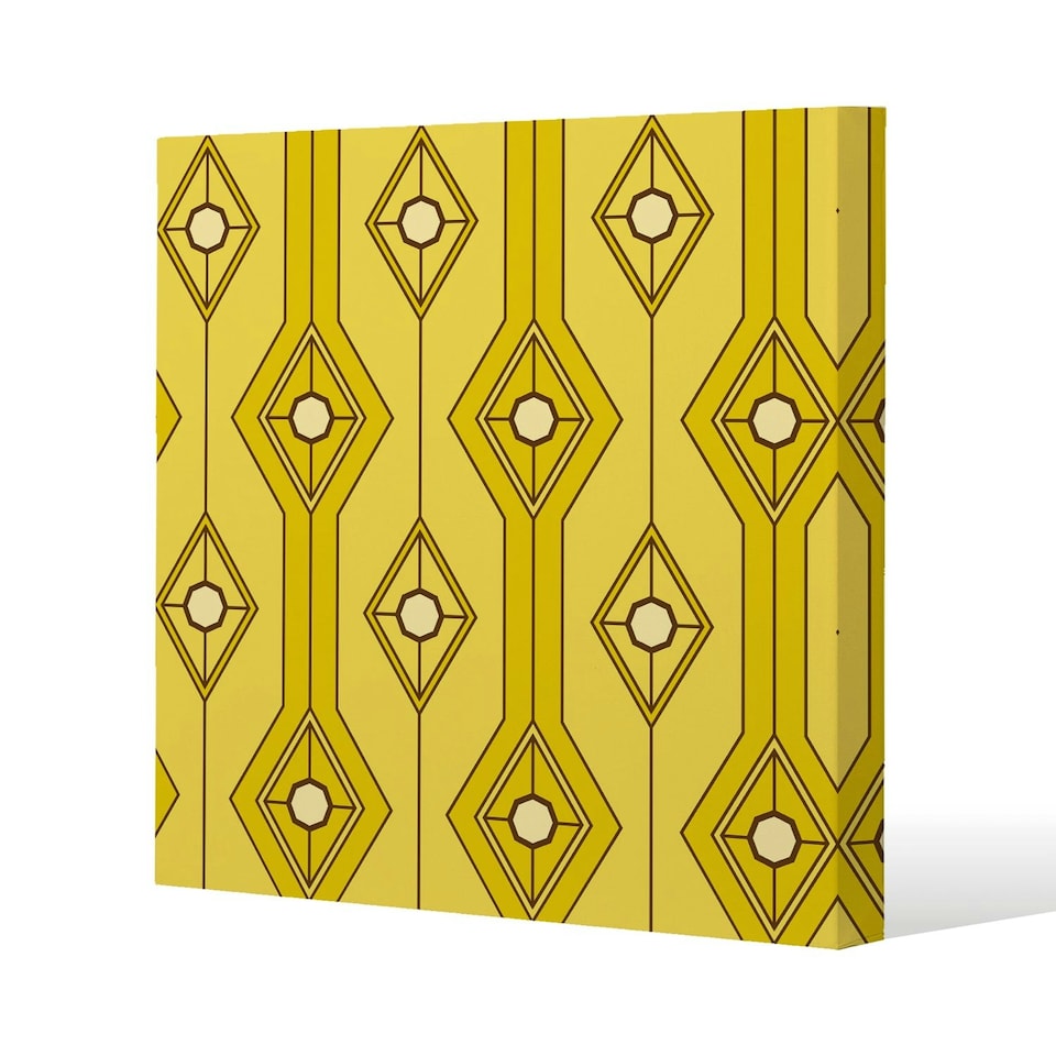 image 1 of Yellow Geometric (Canvas Print) 61 x 61 x 4cm