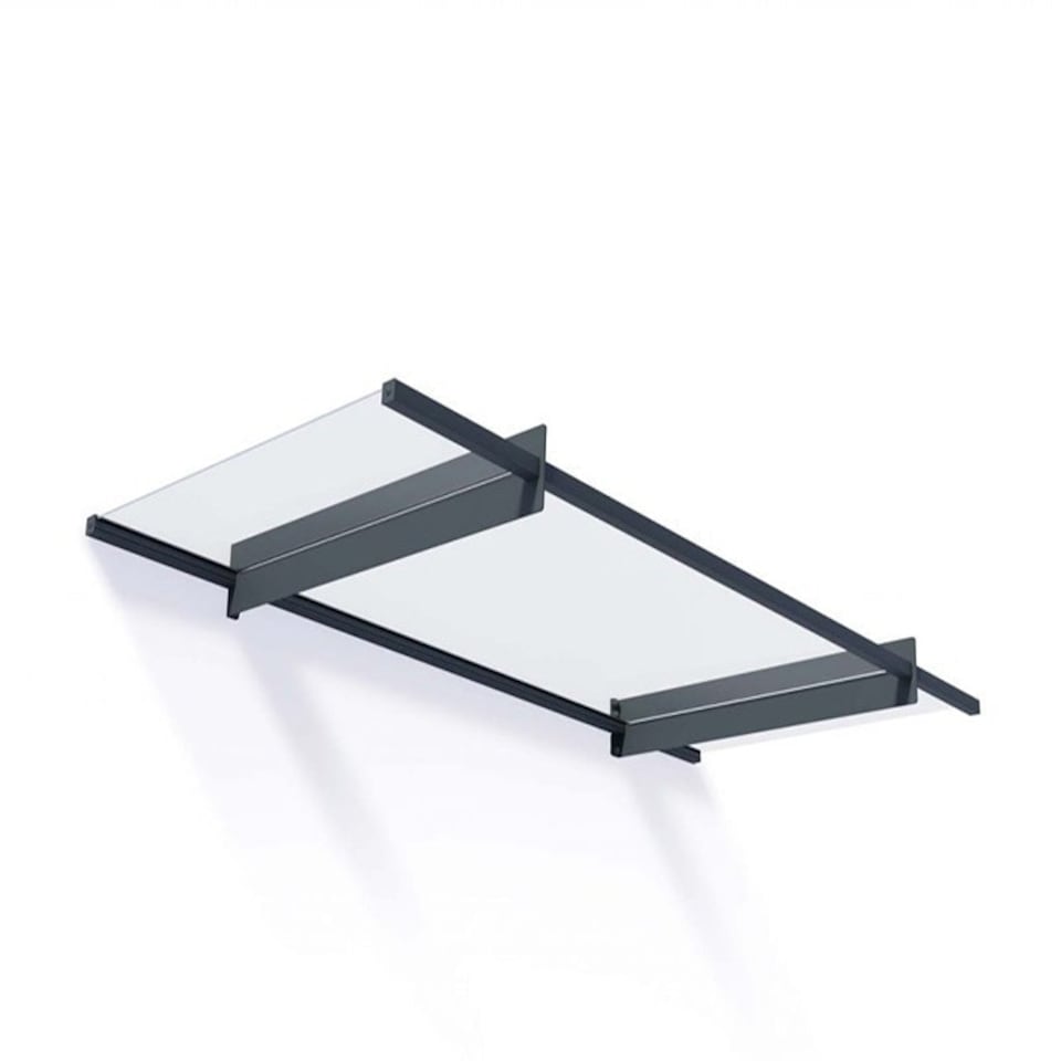 image 1 of Patio Cover Nancy Door Awning Canopy Nancy 2050 Clear - Acrylic - L205.5 x W94 x H14 cm - Grey Grey