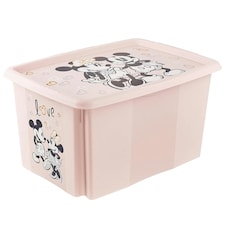Keeeper Minnie Mouse Turn Around Stacking Box with Lid 45 Litre Nordic Pink