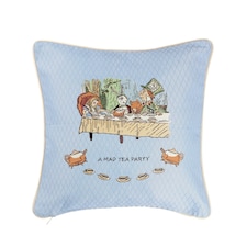 Signare Cushion Cover - Alice In Wonderland Tea Party Blue | Blue | 1