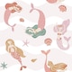 image 1 of Mermaid Friends Wallpaper in Pink | Pink | Pink