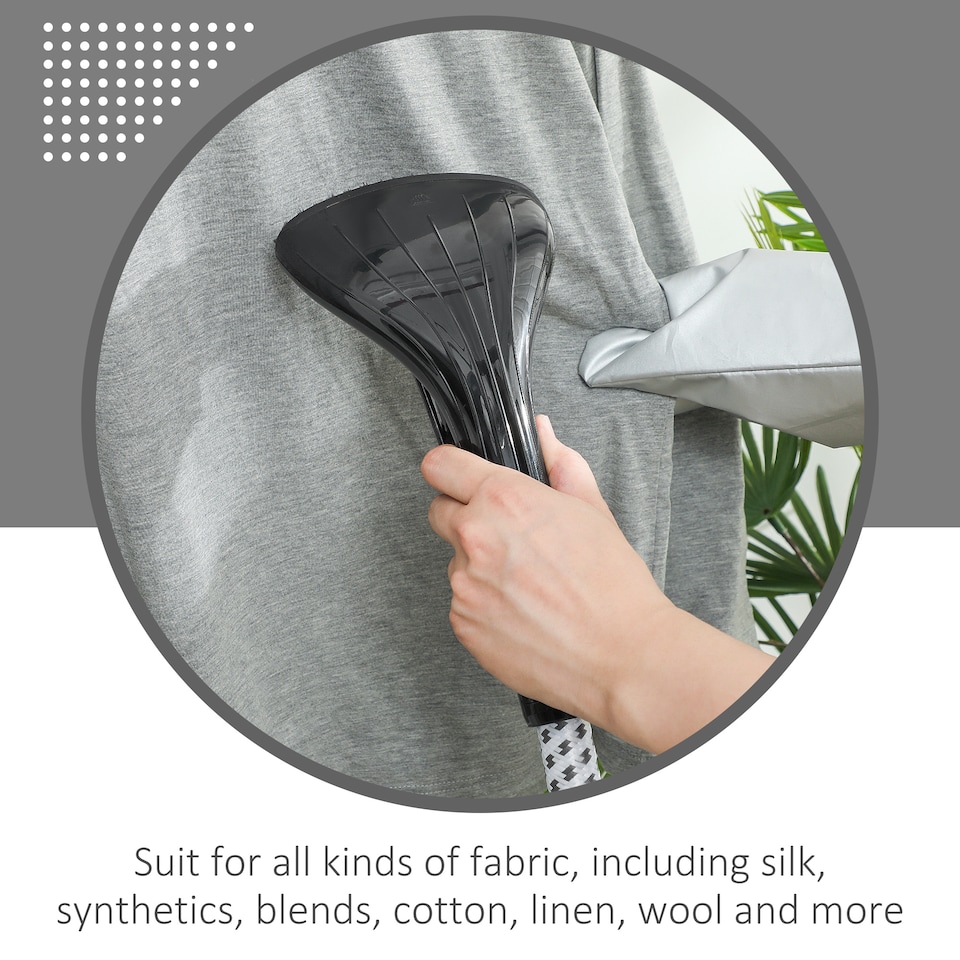 image 1 of HOMCOM Clothes Steamer with Adjustable Pole 41-110 cm Black | Black