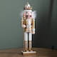 image 2 of 30cm Wooden Christmas Nutcracker Soldier Decoration with Gold Body and Shoes