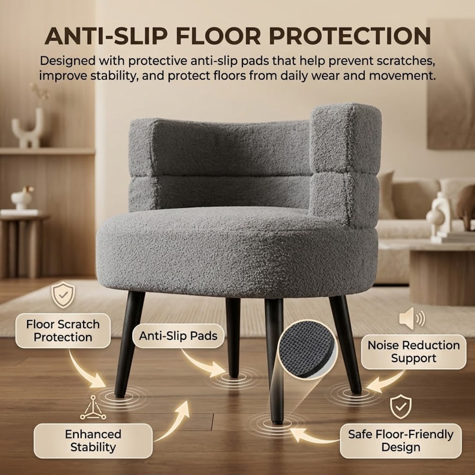 image 1 of Alivio Sherpa Sofa Chair for Living Room & Bedroom (Grey)