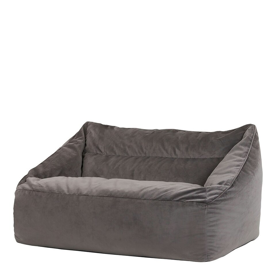 image 1 of icon Cecilia Bean Bag Sofa Charcoal Grey Giant Velvet Bean Bag Chair Grey