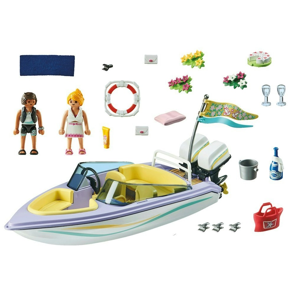 image 1 of Playmobil City Life Honeymoon Speedboat Trip Playset Ages 4-10
