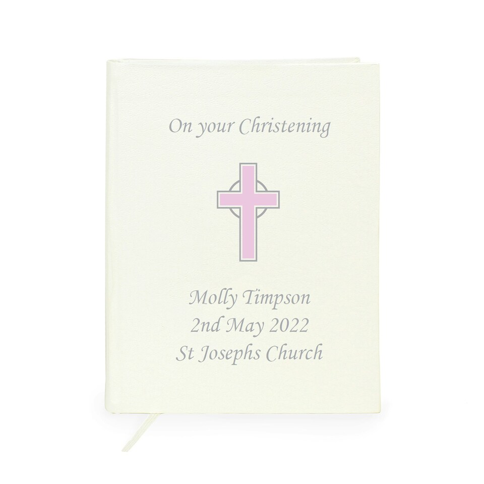 image 1 of Personalised Pink Cross Holy Bible