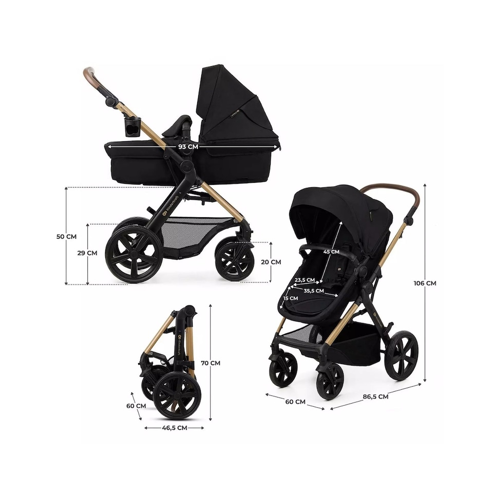 image 1 of Kinderkraft Travel System Moov 2 3In1 + Mink Pro Car Seat