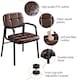 image 4 of Yaheetech 2pcs Office Reception Upholstered Chairs for Home & Office Black Brown