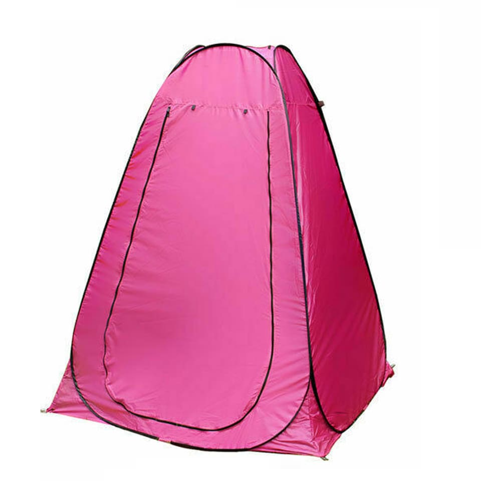 image 1 of Portable Pop Up Toilet Tent Instant Foldable Camping Privacy Shower Changing Tent - Pink