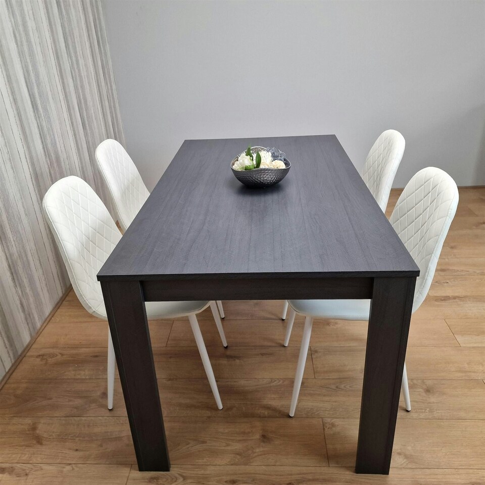 image 1 of Dining Table Set with 4 Chairs Dining Room, Kitchen table set of 4 Grey