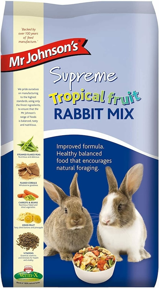 Mr Johnson's Supreme Rabbit Tropical Fruit Mix 900g x 6