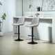 image 7 of HOMCOM Bar Stools Set of 2 Adjustable Swivel Bar Chairs with Backrest Grey