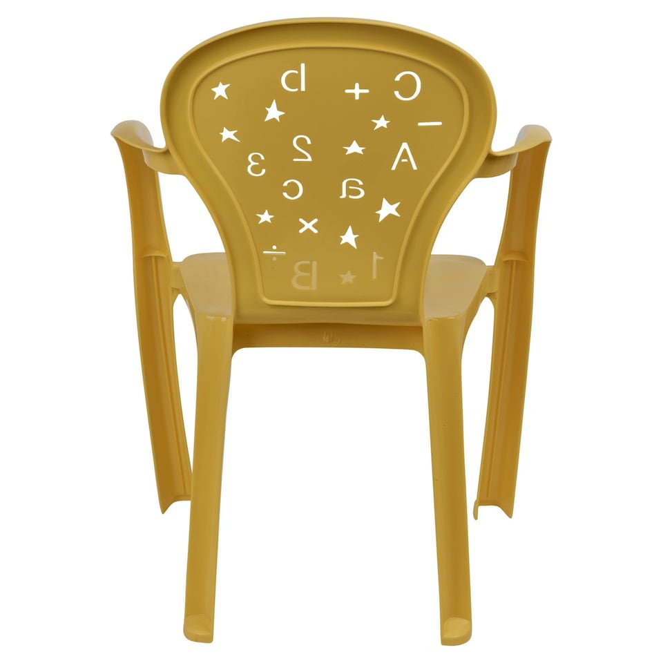image 1 of Coloured Plastic Kids Chairs Stackable Nursery Indoor Outdoor Party Garden Play | Yellow | 4 Pcs Yellow | 4