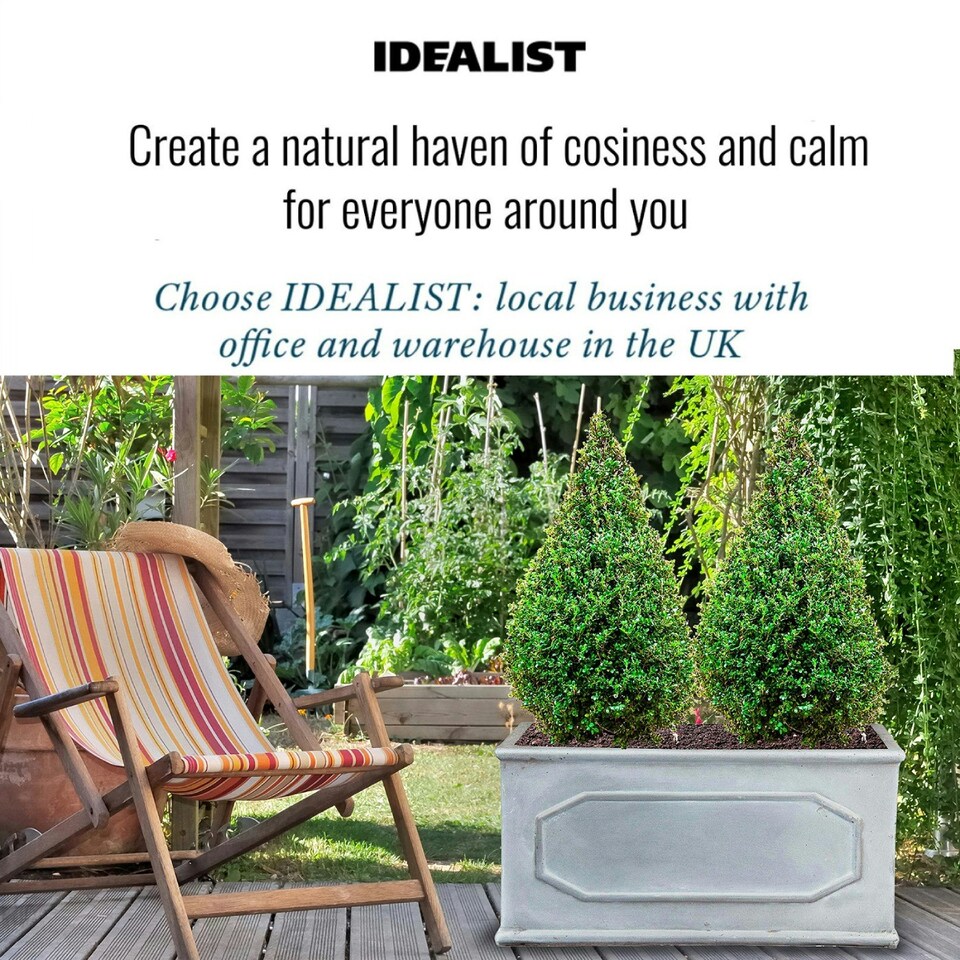 image 1 of Faux Lead Chelsea Trough Light Stone Garden Planter W30 H30.5 L71 cm, 64 ltrs Cap.
