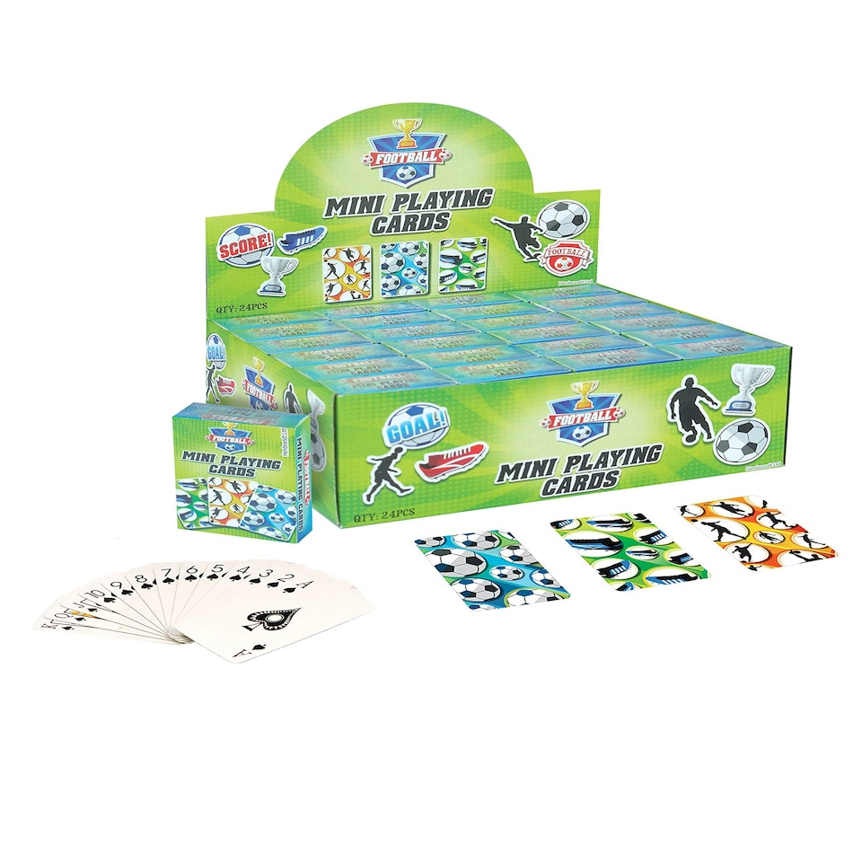 3ASST MINI FOOTBALL PLAYING CARDS  24S - Party Favours - S51009
