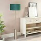 image 2 of ValueLights Lexy Brushed Chrome Rotary Dimmer Switch Floor Lamp with Forest Green Velvet Shade Green