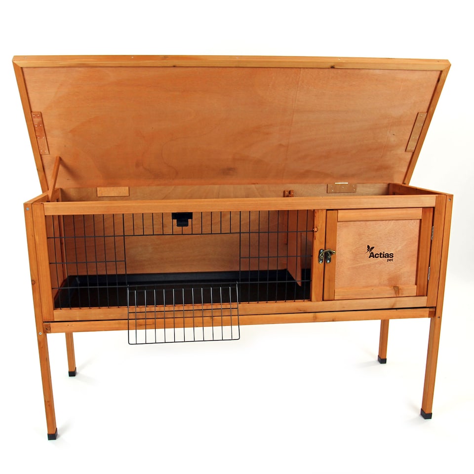 image 1 of Actiaspet 4ft Wooden Rabbit Guinea Pig Hutch (Wood, 1 Tier)