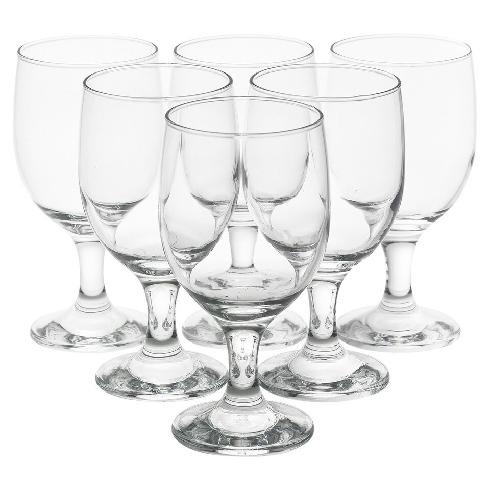 image 1 of 335ml Clear Footed Stemmed Beer Glasses Set of 6